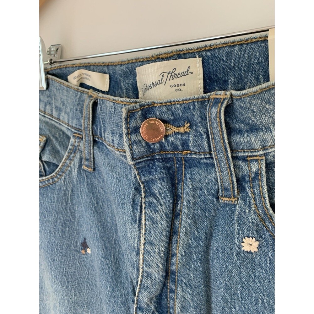 NWT Universal Thread High Waist Vintage Straight Floral Jeans- Size 10 Short - Picture 5 of 13